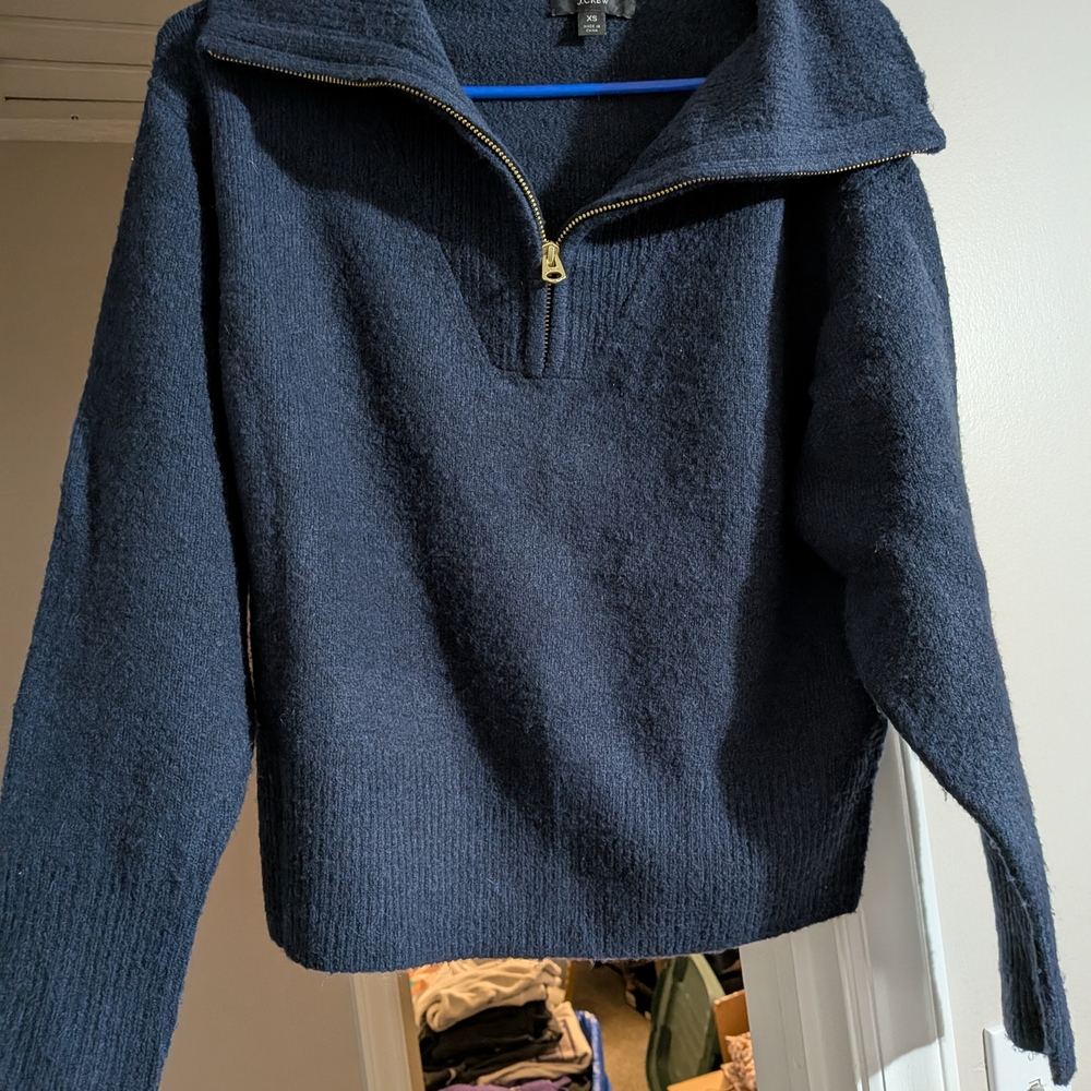 J. Crew Dark Blue Women's Cowl Neck Sweater